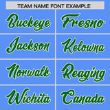 Custom Powder Blue Kelly Green Personalized Star Pattern Raglan Sleeves Authentic Football Jersey