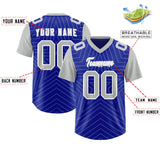 Custom Royal Gray Personalized Star Pattern Raglan Sleeves Authentic Football Jersey
