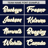Custom Navy Old Gold Personalized Star Pattern Raglan Sleeves Authentic Football Jersey