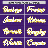 Custom Purple Gold Personalized Star Pattern Raglan Sleeves Authentic Football Jersey