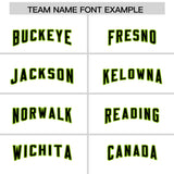 Custom White Neon Green Personalized Star Pattern Raglan Sleeves Authentic Football Jersey