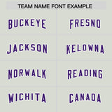 Custom Gray Purple Personalized Star Pattern Raglan Sleeves Authentic Football Jersey