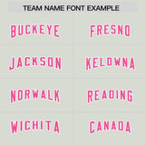 Custom Gray Pink Personalized Star Pattern Raglan Sleeves Authentic Football Jersey