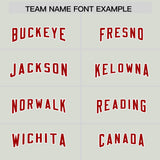 Custom Gray Red Personalized Star Pattern Raglan Sleeves Authentic Football Jersey