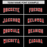 Custom Black Red Personalized Star Pattern Raglan Sleeves Authentic Football Jersey