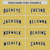 Custom Old Gold Black Personalized Star Pattern Raglan Sleeves Authentic Football Jersey