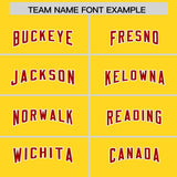 Custom Gold Red Personalized Star Pattern Raglan Sleeves Authentic Football Jersey