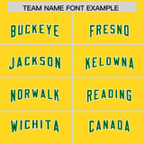 Custom Gold Kelly Green Personalized Star Pattern Raglan Sleeves Authentic Football Jersey