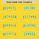 Custom Gold Aqua Personalized Star Pattern Raglan Sleeves Authentic Football Jersey