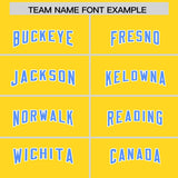 Custom Gold Powder Blue Personalized Star Pattern Raglan Sleeves Authentic Football Jersey