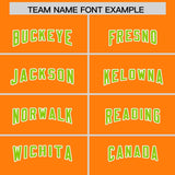 Custom Orange Neon Green Personalized Star Pattern Raglan Sleeves Authentic Football Jersey