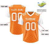 Custom Orange White Personalized Star Pattern Raglan Sleeves Authentic Football Jersey