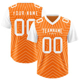 Custom Orange White Personalized Star Pattern Raglan Sleeves Authentic Football Jersey