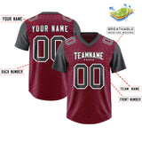 Custom Cardinal Dark Gray Personalized Star Pattern Raglan Sleeves Authentic Football Jersey
