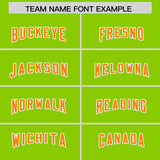 Custom Neon Green Orange Personalized Star Pattern Raglan Sleeves Authentic Football Jersey