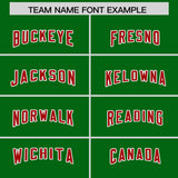 Custom Kelly Green Red Personalized Star Pattern Raglan Sleeves Authentic Football Jersey