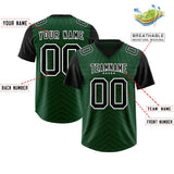 Custom Green Black Personalized Star Pattern Raglan Sleeves Authentic Football Jersey
