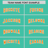 Custom Bright Green Orange Personalized Star Pattern Raglan Sleeves Authentic Football Jersey