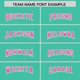 Custom Bright Green Pink Personalized Star Pattern Raglan Sleeves Authentic Football Jersey