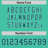 Custom Bright Green Aqua Personalized Star Pattern Raglan Sleeves Authentic Football Jersey