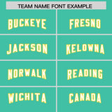 Custom Bright Green Gold Personalized Star Pattern Raglan Sleeves Authentic Football Jersey