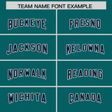 Custom Aqua Navy Personalized Star Pattern Raglan Sleeves Authentic Football Jersey