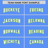 Custom Powder Blue Neon Green Personalized Star Pattern Raglan Sleeves Authentic Football Jersey