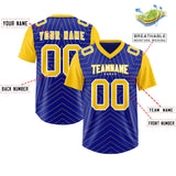 Custom Royal Gold Personalized Star Pattern Raglan Sleeves Authentic Football Jersey
