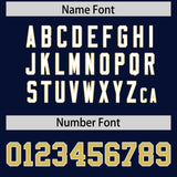 Custom Navy Old Gold Personalized Star Pattern Raglan Sleeves Authentic Football Jersey