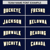 Custom Navy Old Gold Personalized Star Pattern Raglan Sleeves Authentic Football Jersey