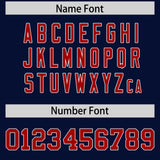 Custom Navy Red Personalized Star Pattern Raglan Sleeves Authentic Football Jersey