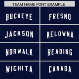 Custom Navy Gray Personalized Star Pattern Raglan Sleeves Authentic Football Jersey