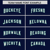 Custom Navy Aqua Personalized Star Pattern Raglan Sleeves Authentic Football Jersey