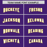 Custom Purple Gold Personalized Star Pattern Raglan Sleeves Authentic Football Jersey