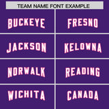 Custom Purple Pink Personalized Star Pattern Raglan Sleeves Authentic Football Jersey