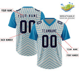 Custom Gray Panther Blue Personalized Star Pattern Raglan Sleeves Authentic Football Jersey