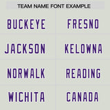 Custom Gray Purple Personalized Star Pattern Raglan Sleeves Authentic Football Jersey