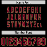 Custom Black Cardinal Personalized Star Pattern Raglan Sleeves Authentic Football Jersey