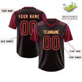 Custom Black Cardinal Personalized Star Pattern Raglan Sleeves Authentic Football Jersey