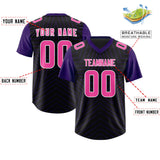Custom Black Purple Personalized Star Pattern Raglan Sleeves Authentic Football Jersey
