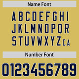 Custom Old Gold Navy Personalized Star Pattern Raglan Sleeves Authentic Football Jersey