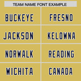 Custom Old Gold Navy Personalized Star Pattern Raglan Sleeves Authentic Football Jersey