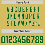 Custom Old Gold Kelly Green Personalized Star Pattern Raglan Sleeves Authentic Football Jersey