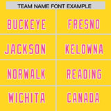 Custom Gold Pink Personalized Star Pattern Raglan Sleeves Authentic Football Jersey