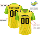 Custom Gold Neon Green Personalized Star Pattern Raglan Sleeves Authentic Football Jersey