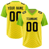 Custom Gold Neon Green Personalized Star Pattern Raglan Sleeves Authentic Football Jersey
