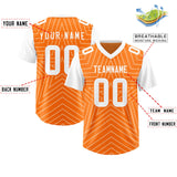 Custom Orange White Personalized Star Pattern Raglan Sleeves Authentic Football Jersey