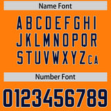 Custom Orange Navy Personalized Star Pattern Raglan Sleeves Authentic Football Jersey