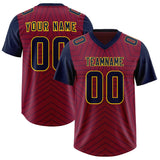 Custom Cardinal Navy Personalized Star Pattern Raglan Sleeves Authentic Football Jersey