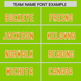 Custom Neon Green Orange Personalized Star Pattern Raglan Sleeves Authentic Football Jersey